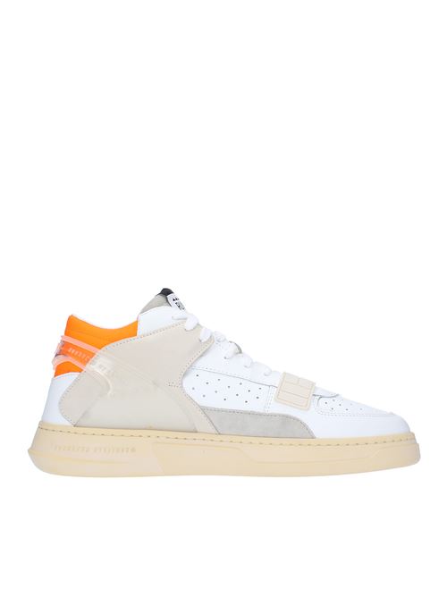 Sneakers modello MID COMBI-AF RUN OF in pelle camoscio e tessuto RUN OF | MID COMBI-AF MBIANCO-ARANCIO